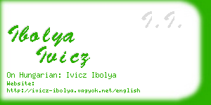 ibolya ivicz business card